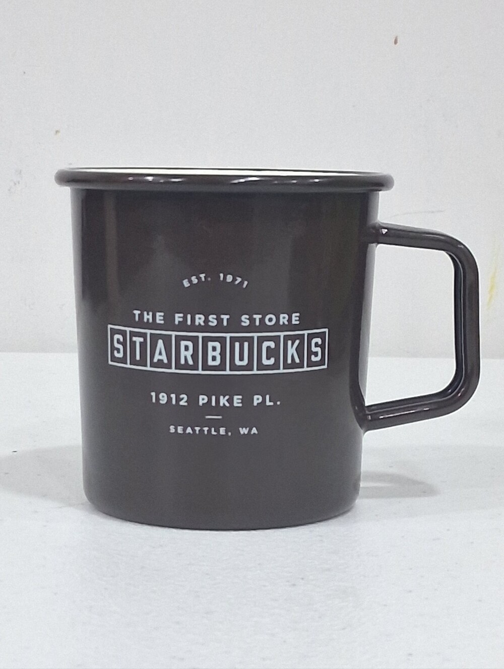 Starbucks The First Store 1912 Pike Pl. Brown Metal Mug